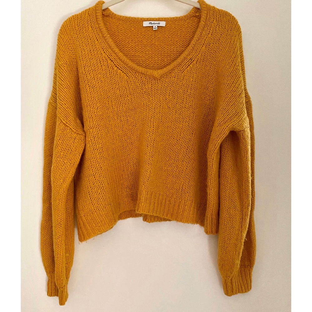 Madewell Balloon Sleeve Gold Sweater
